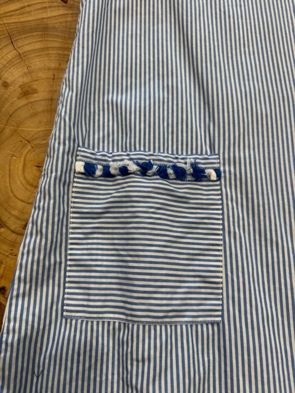 Vineyard Vines Blue & White Striped Sleeveless Dress with Tassel Trim - Picture 2 of 9